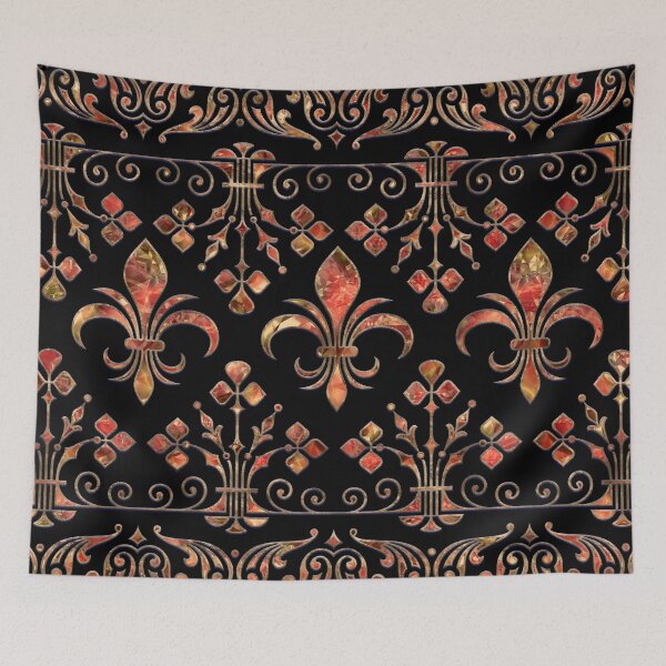Item preview, Fleur-de-lis ornament Red marble designed and sold by k9printart.