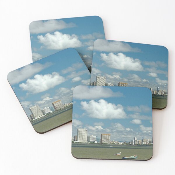 Item preview, Mumbai skyline from marine drive, India, beautiful clear weather, modern art, wall art, print, personalised gifts, custom printed gifts, photo designed and sold by CameraDesign.