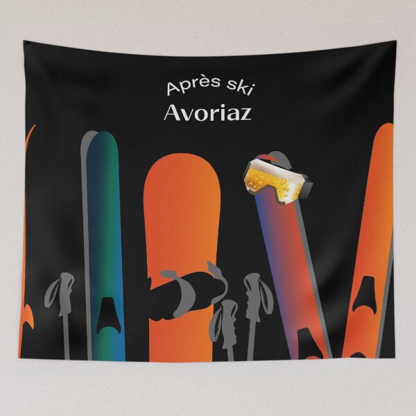 Item preview, Apres ski Avoriaz illustration, Portes du soleil, Alps France designed and sold by leewarddesign.
