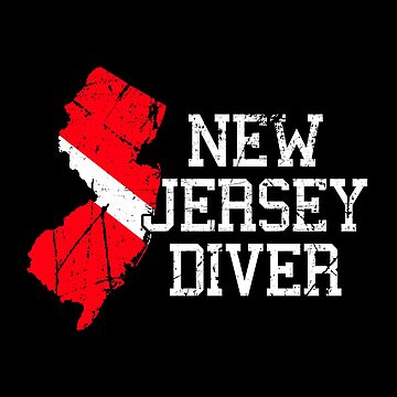 New Jersey Distressed Map with Scuba Dive Flag for Scuba Diving Lover | Cap