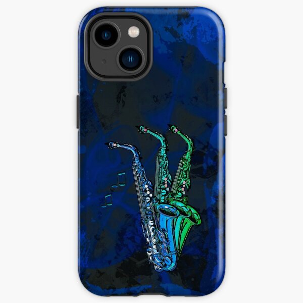 Legaculia phone case Saxophone Notes blue iPhone Tough Case