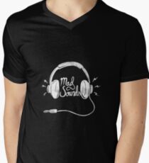 Mad Sounds White Men's V-Neck T-Shirt