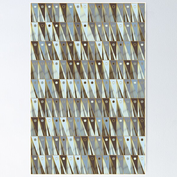 Item preview, Geometric gold and blue grey pattern designed and sold by PaulKDesign.