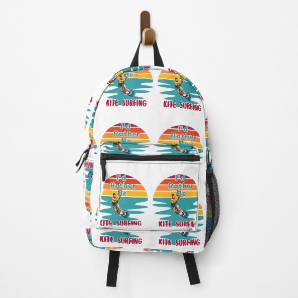 Item preview, I would Rather Be Kite Surfing Sunset Retro White Background designed and sold by KeysTreasures.