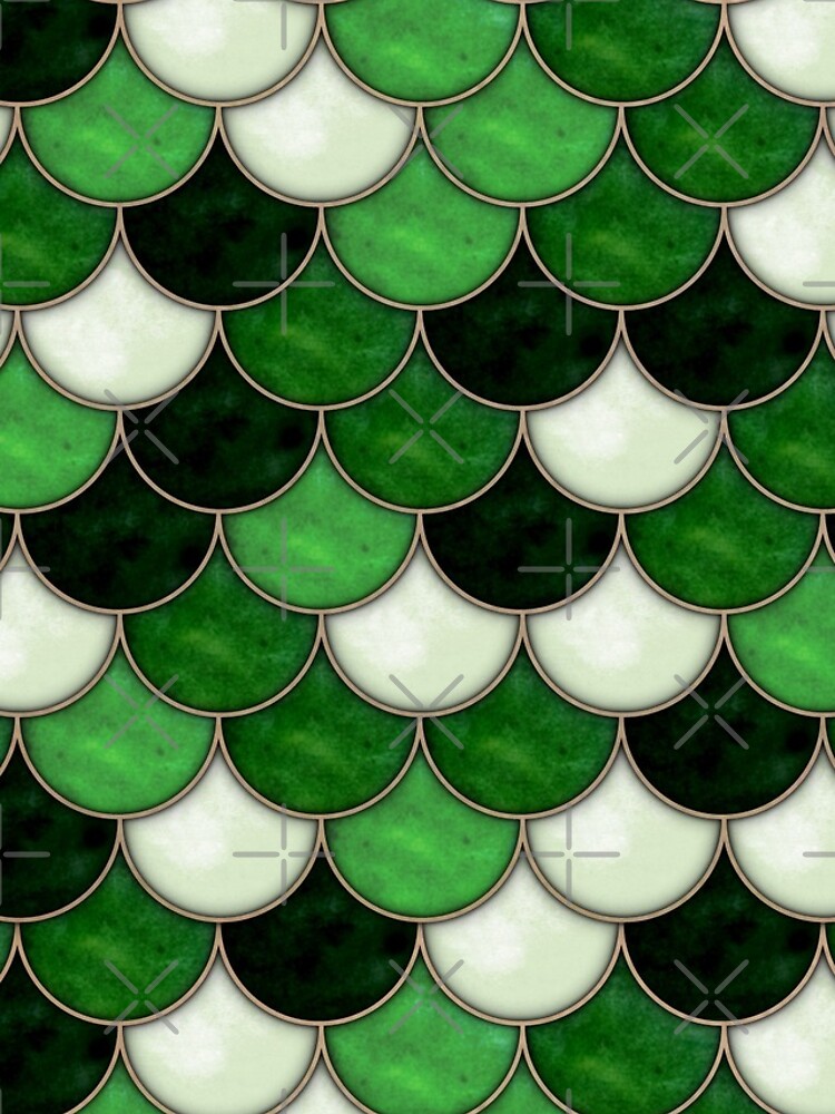 Thumbnail 5 of 5, iPhone Case, Green Scale Tile Pattern designed and sold by DifferentCreate.