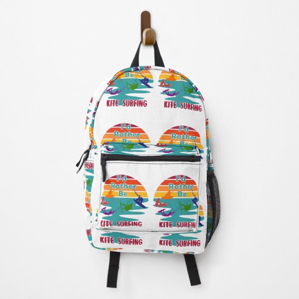 Item preview, I would Rather Be Kite Surfing Sunset Retro White Background Silhouette designed and sold by KeysTreasures.