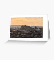 Edinburgh Castle Sunset from Salisbury Crags Greeting Card