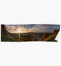Panoramic Sunset of Edinburgh from Salisbury Crags Poster