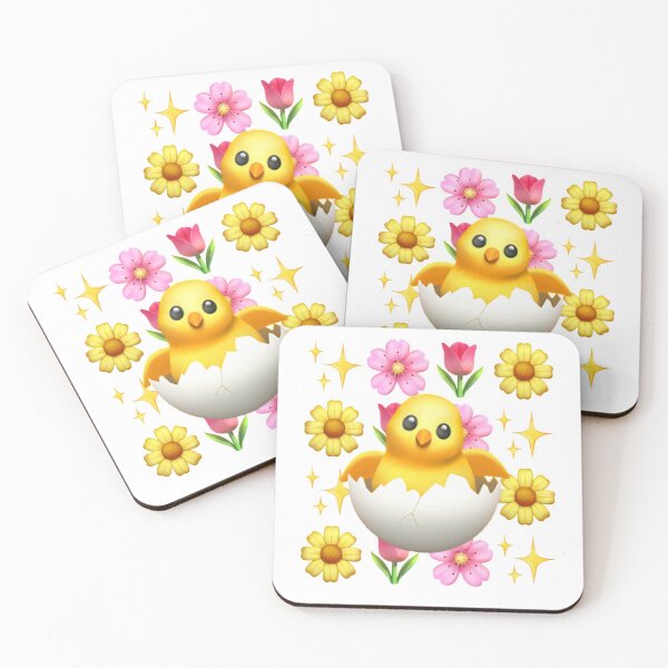 Item preview, Cute floral chicken chick Emoji Easter designed and sold by ICRainbowMoons.