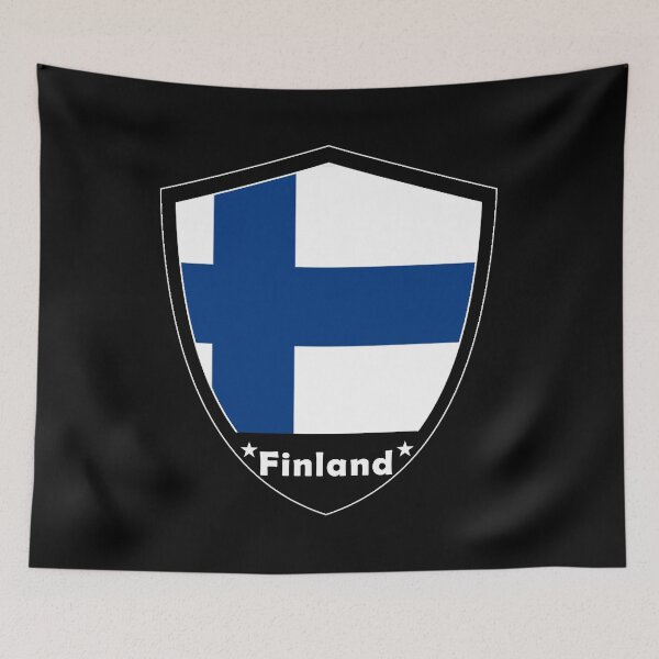 Artikelvorschau, Finnland Flaggenabzeichen entworfen und verkauft von Gina-Driada.