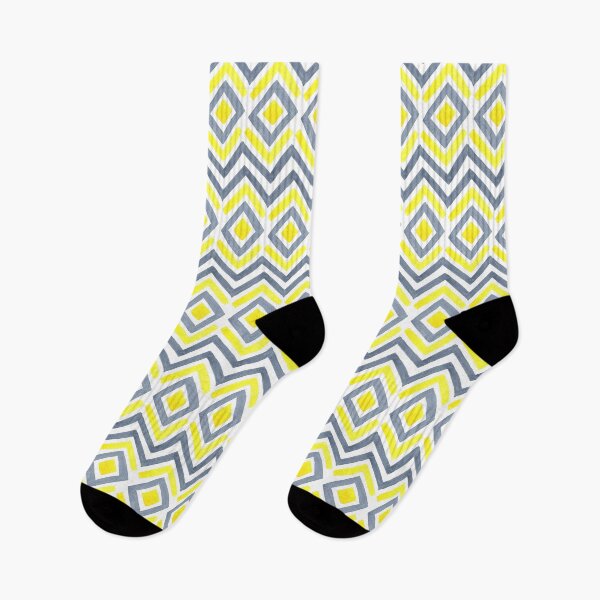 Item preview, Yellow ans Grey watercolor geometric pattern designed and sold by Artsychoke.