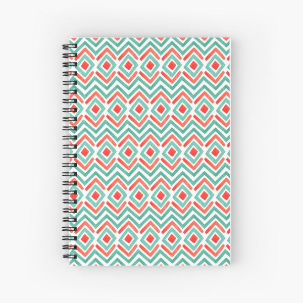 Trendy Watercolor Geometric Pattern Spiral Notebook