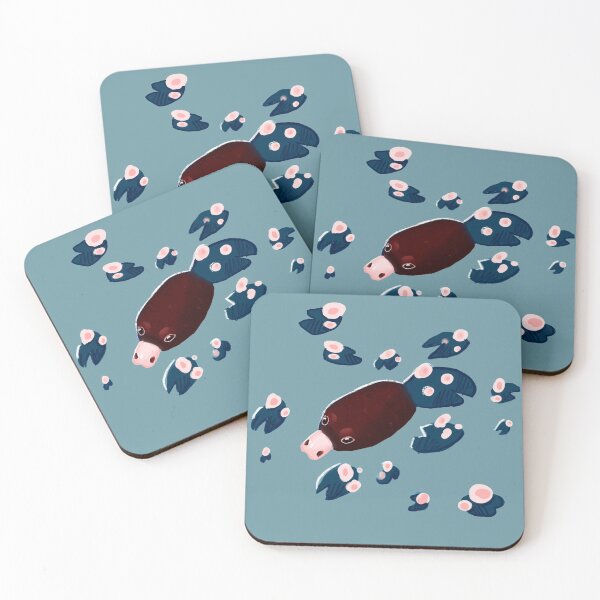 Item preview, adorable platypus with lily pads designed and sold by HibiscusHeron.