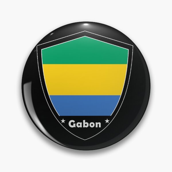 Item preview, Gabon Flag Badge designed and sold by Gina-Driada.