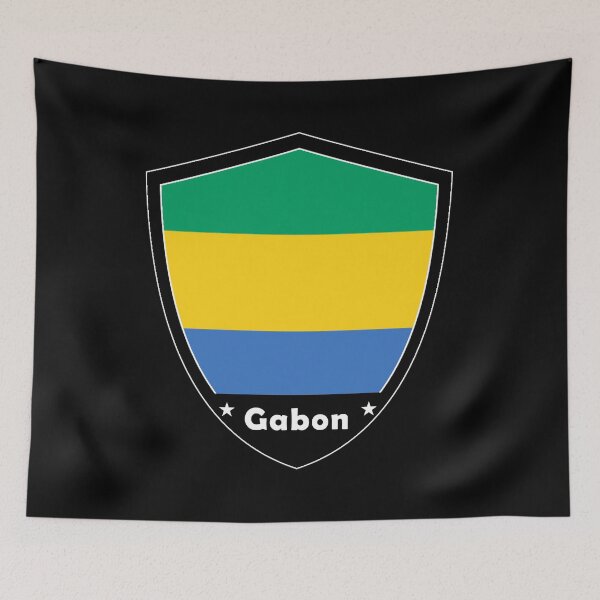 Item preview, Gabon Flag Badge designed and sold by Gina-Driada.