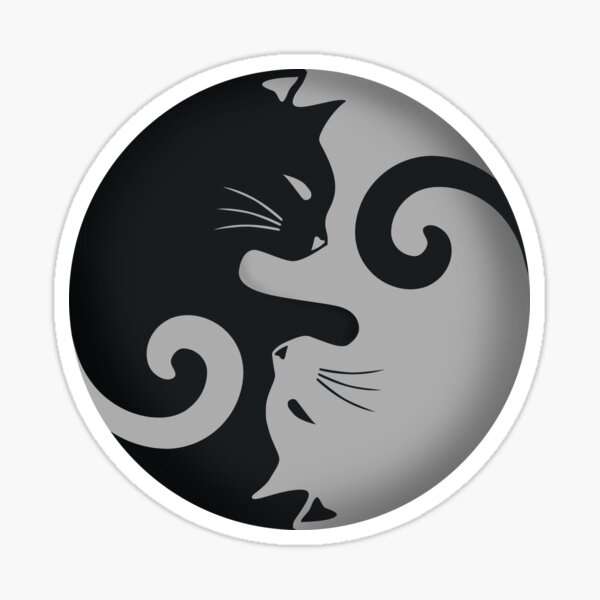 Item preview, Ying Yang Cats - Black and grey designed and sold by MellowGroove.