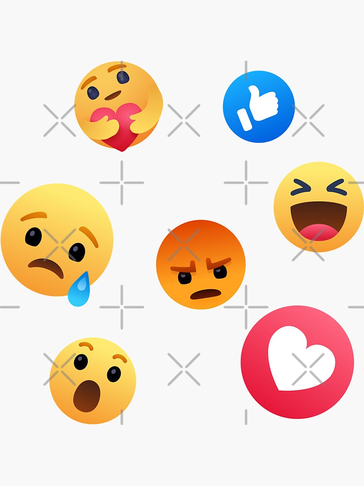 Facebook Reaction Icons Set Pack Sticker For Sale By Thuycam0805 Redbubble 1418