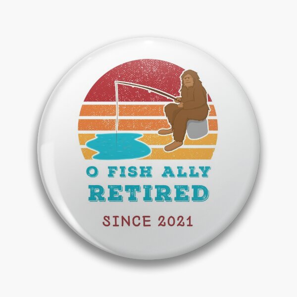 Item preview, O Fish Ally Retired Since 2021 Swamp Skunk Ape Fishing White Background designed and sold by KeysTreasures.