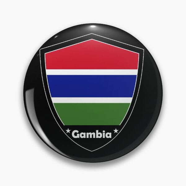 Item preview, Gambia Flag Badge designed and sold by Gina-Driada.