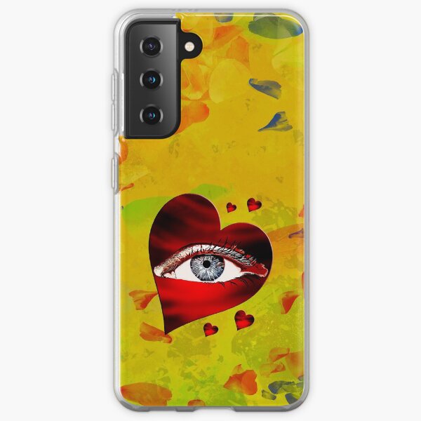 Legaculia phone case eye heart yellow Samsung Galaxy Soft Case