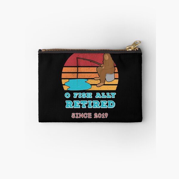 Item preview, O Fish Ally Retired Since 2019 Swamp Skunk Ape Fishing Black Background designed and sold by KeysTreasures.