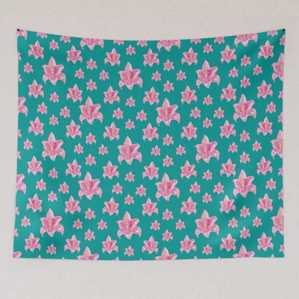 Item preview, Pink Lily on Cyan Backgroung designed and sold by daniscaleffi.