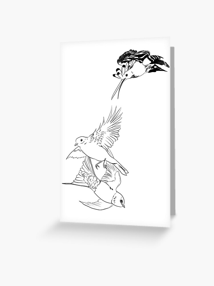 Thumbnail 1 of 2, Greeting Card, Greek Mythology: Procne, Philomela chased by Tereus designed and sold by emcrawfordart.