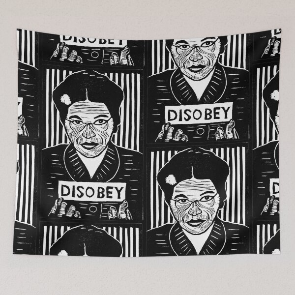 Item preview, DISOBEY - original linocut design and print designed and sold by PixelPalmer.