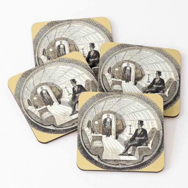 Item preview, Pneumatic passenger carriage NYC vintage illustration 1872 designed and sold by SolidEarthArt.