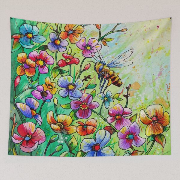 Item preview, Summer garden with honeybees designed and sold by AndrewAlanArt.