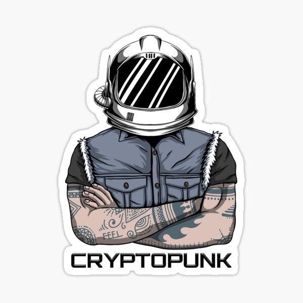 Cryptopunk - gift for nft collectors, nft artists Sticker