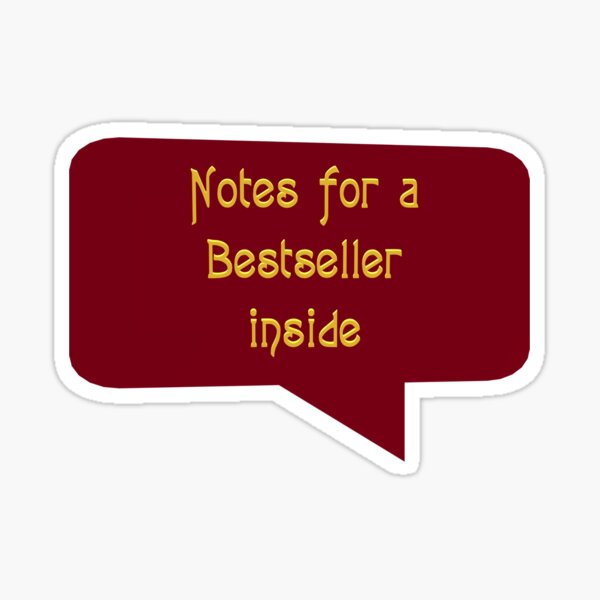Notes for a bestseller inside Pegatina