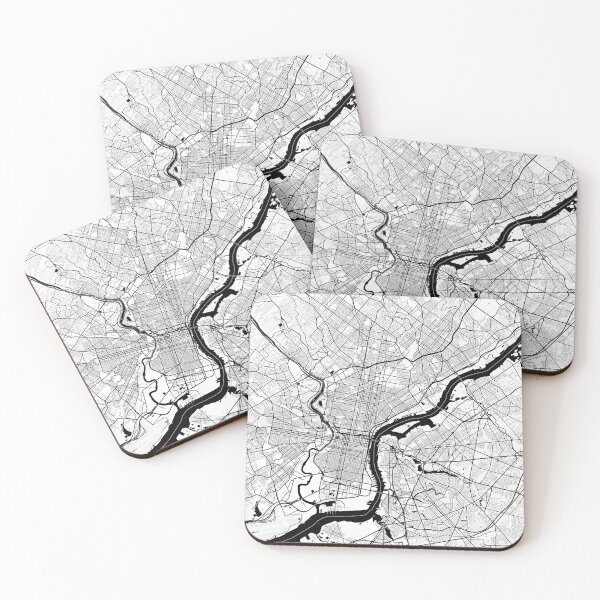 Item preview, Philadelphia - Simplistic Greyscale Map designed and sold by AidanMDesigns.