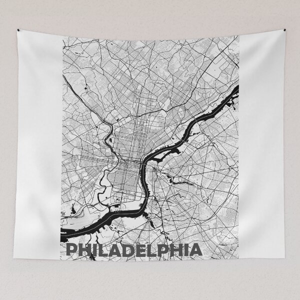 Item preview, Philadelphia - Simplistic Greyscale Map designed and sold by AidanMDesigns.