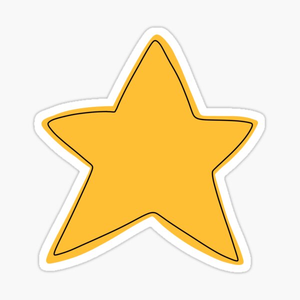Cute Gold Star Glossy Sticker