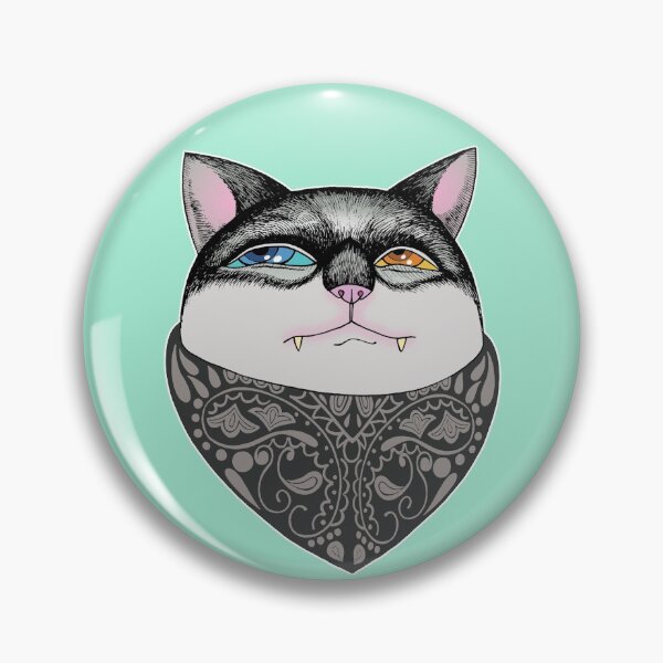 Item preview, Cat with two-colored eyes and a scarf on his neck. designed and sold by Farid-Toledo.