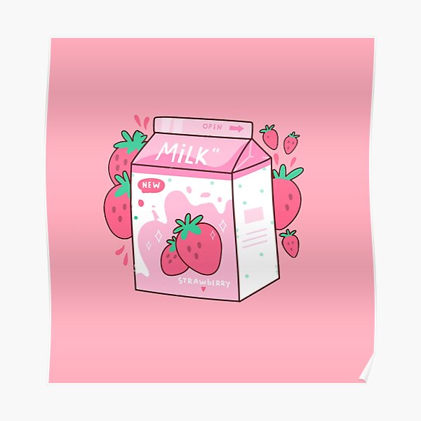 Kawaii Otaku Cute Japanese Strawberry Milk Anime Girls Digital Art by Kei  Caragh  Pixels