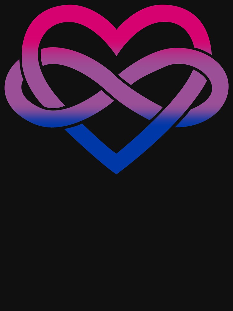 Bisexual Polyamory Infinity Heart (Black) by polyphiliashop