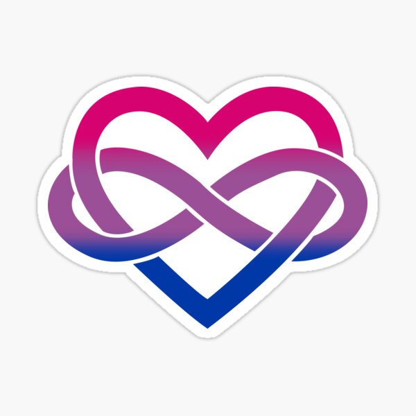 Bisexual Polyamory Infinity Heart (Black) Sticker