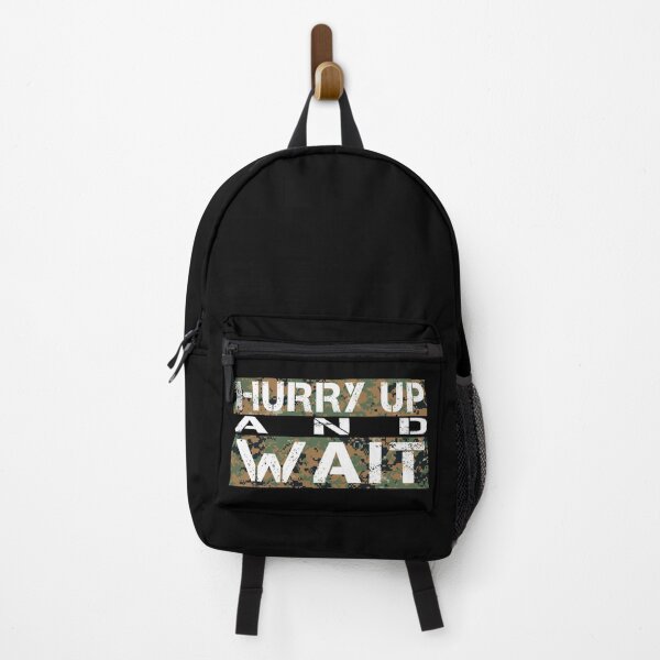 Item preview, Hurry up and wait Marpat woodland camo - sarcastic motivational designed and sold by Honest-Quotes.