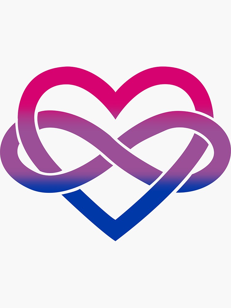 Bisexual Polyamory Infinity Heart (White) by polyphiliashop