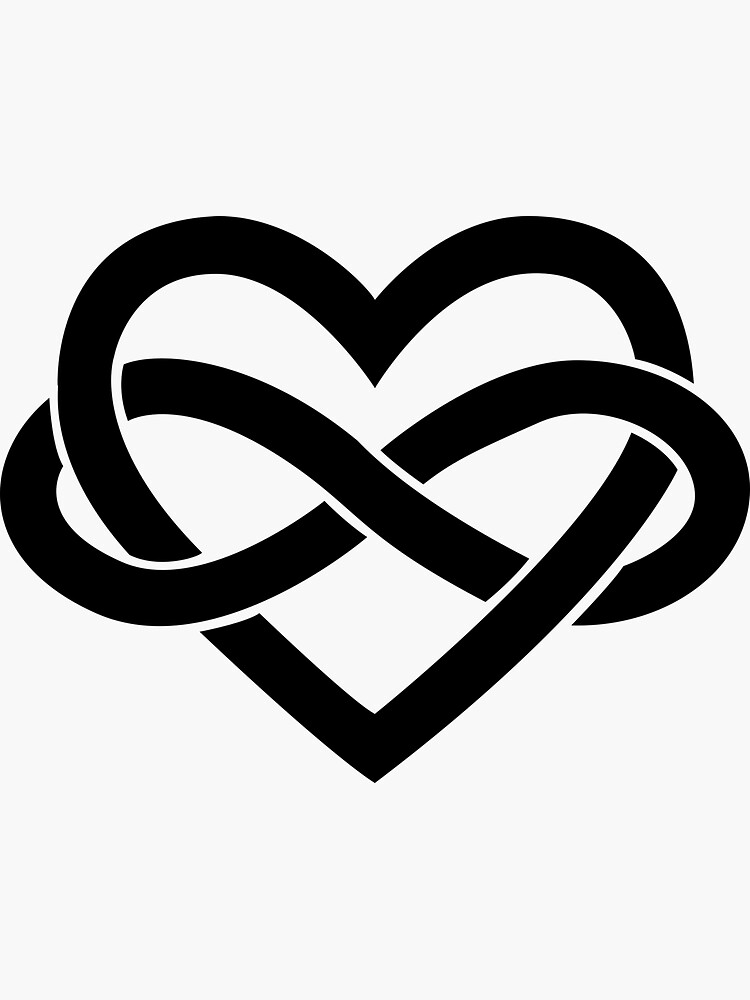 Black Polyamory Infinity Heart by polyphiliashop