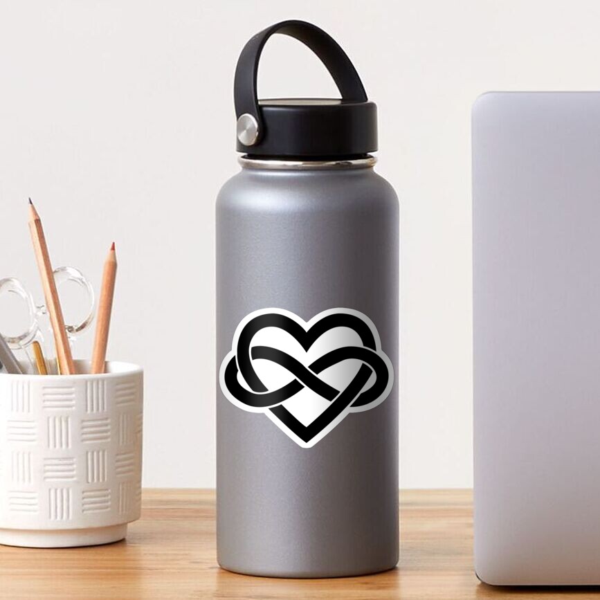 Black Polyamory Infinity Heart Sticker