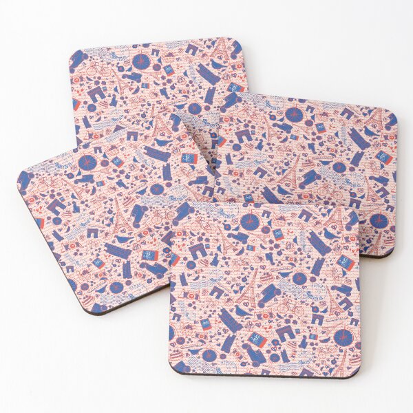 Item preview, ADDICTED TO PARIS CUTE RED & BLUE PARIS FLAG COLOR  THEME SEAMLESS PATTERN designed and sold by zenturtlemerch.