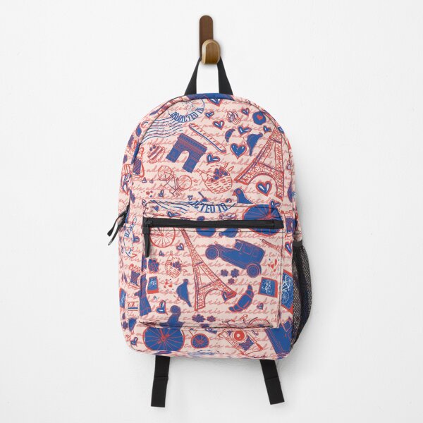 Item preview, ADDICTED TO PARIS CUTE RED & BLUE PARIS FLAG COLOR  THEME SEAMLESS PATTERN designed and sold by zenturtlemerch.