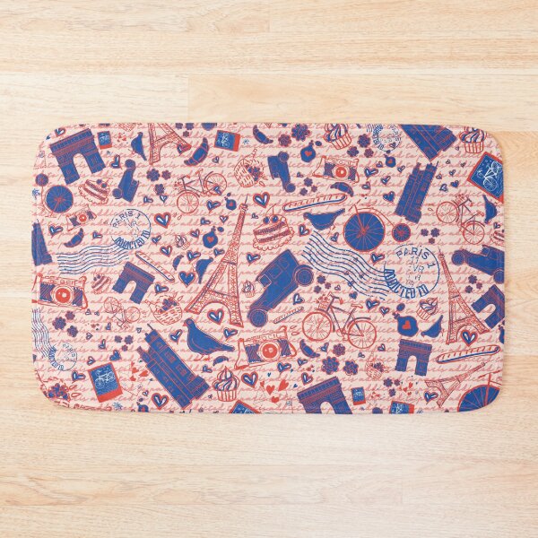 Item preview, ADDICTED TO PARIS CUTE RED & BLUE PARIS FLAG COLOR  THEME SEAMLESS PATTERN designed and sold by zenturtlemerch.