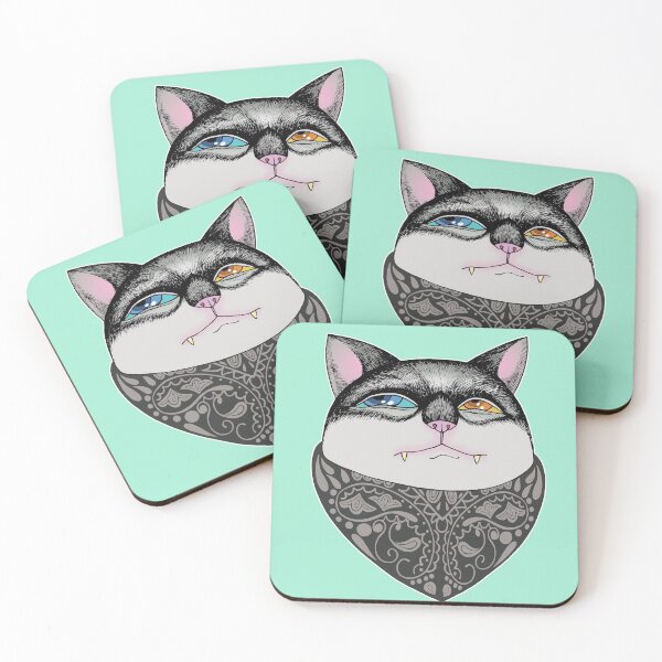 Item preview, Cat with two-colored eyes and a scarf on his neck. designed and sold by Farid-Toledo.