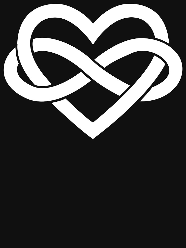 White Polyamory Infinity Heart by polyphiliashop