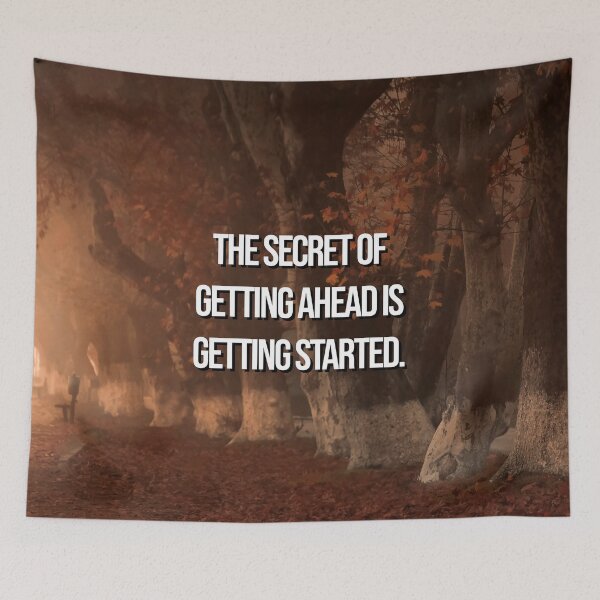 Item preview, Nature inspirational quote - The secret of getting ahead is getting started. designed and sold by 2Girls1Shirt.