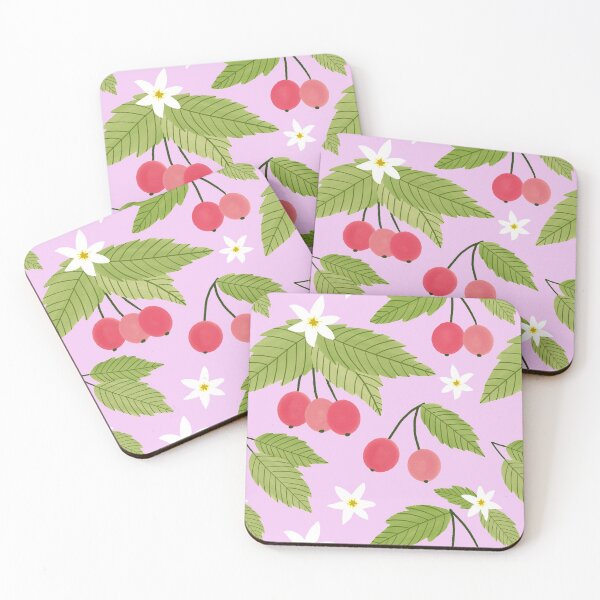 Item preview, Muntingia Repeat Pattern On Light Pink designed and sold by suwarnaadi.